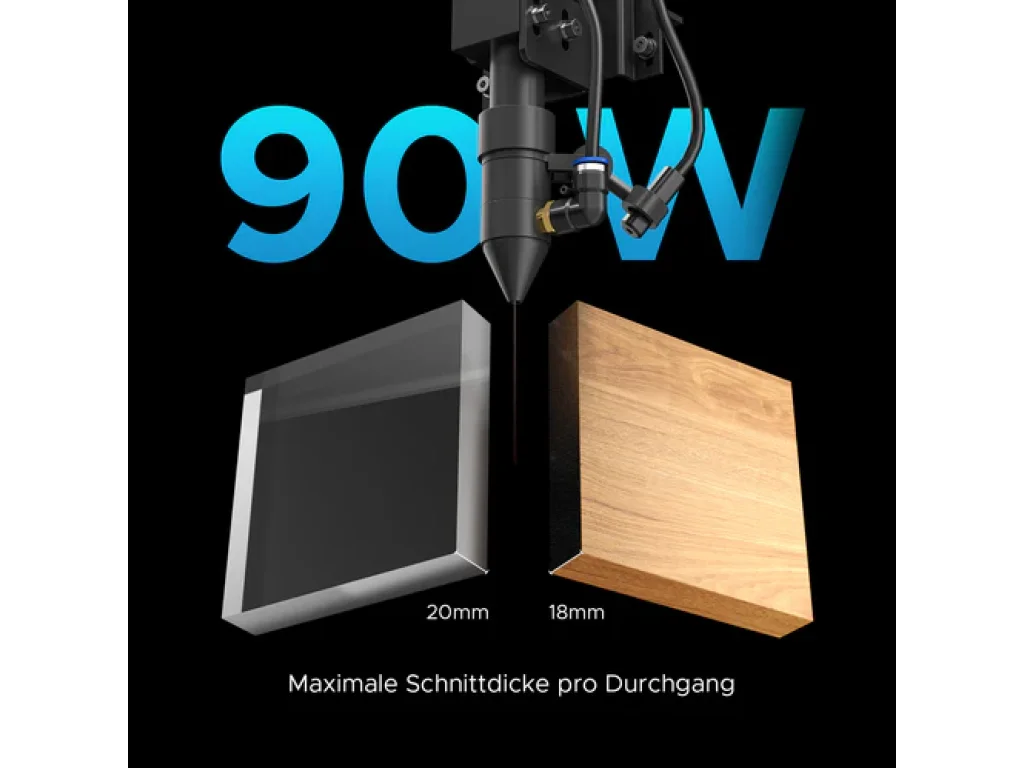                 90W CO2 laserový gravírovací stroj a řezačka s gravírovací plochou 700x500mm 