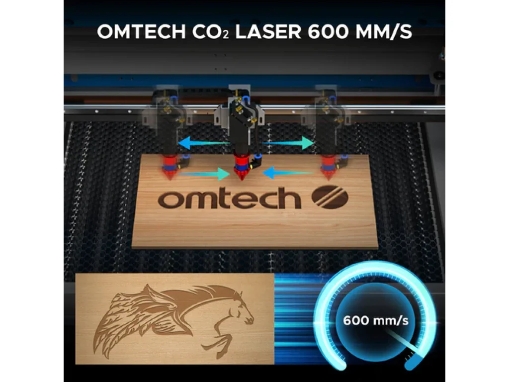 90W Laserový řezací stroj a Laserový gravírovací stroj s gravírovací plochou 900x600mm | Turbo-968