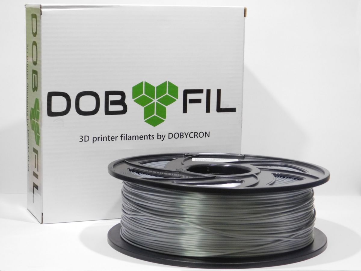 DOBYFIL filament, PLA+, 1,75mm, 1kg, stříbrná