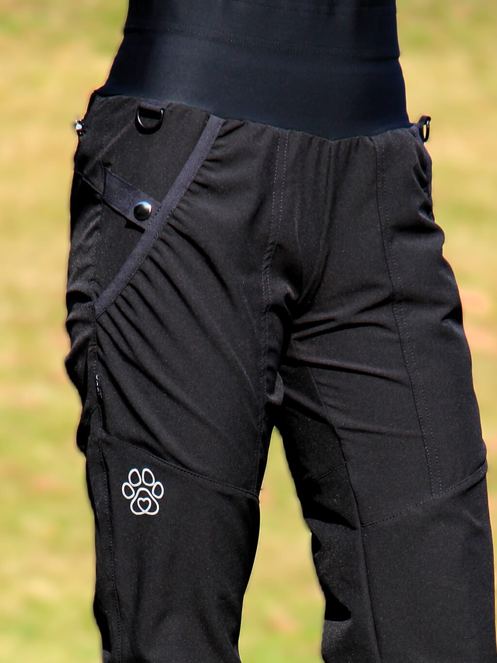 Ladies spring training pants - black with lavender paws