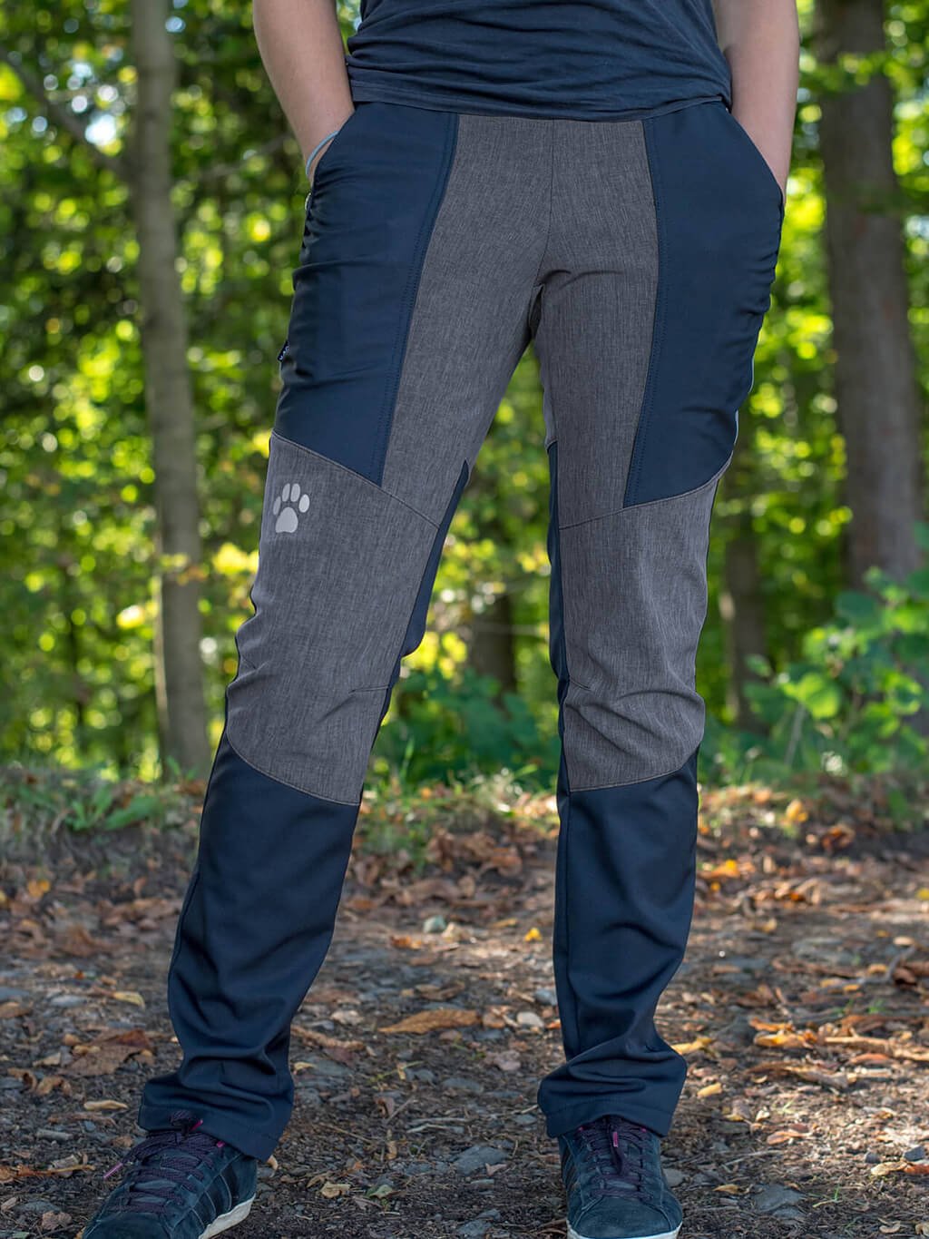 Women's training trousers WINTER striped anthracite