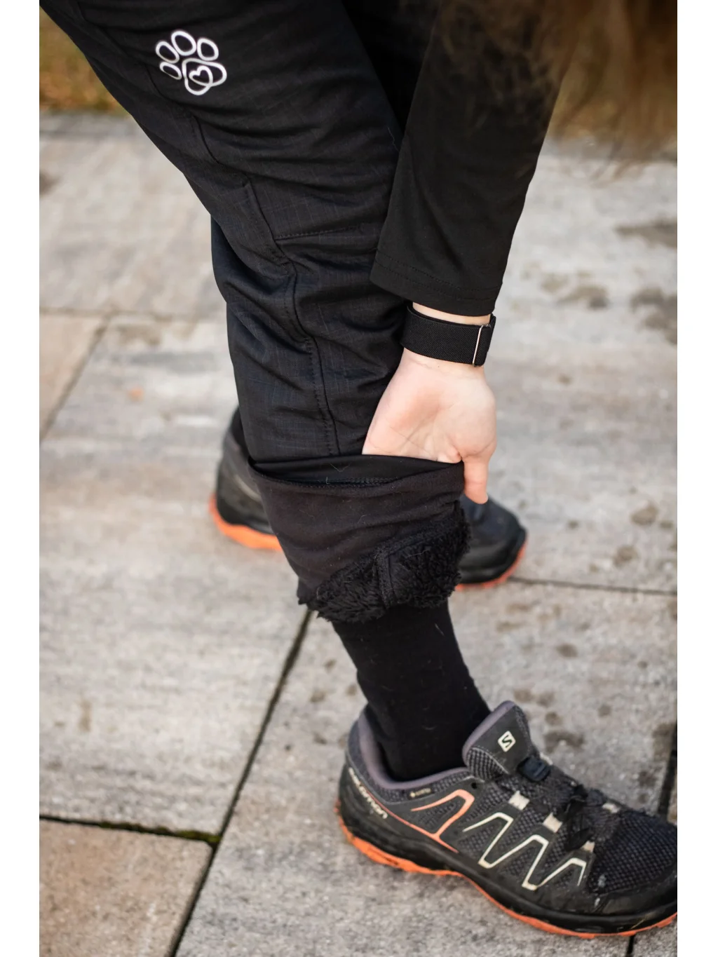 Women’s winter training pants with sherpa lining - black 4dox