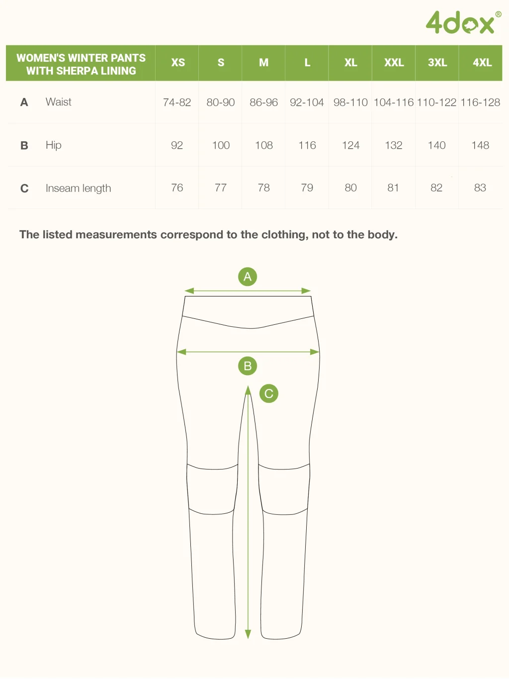 Women’s winter training pants with sherpa lining - black 4dox