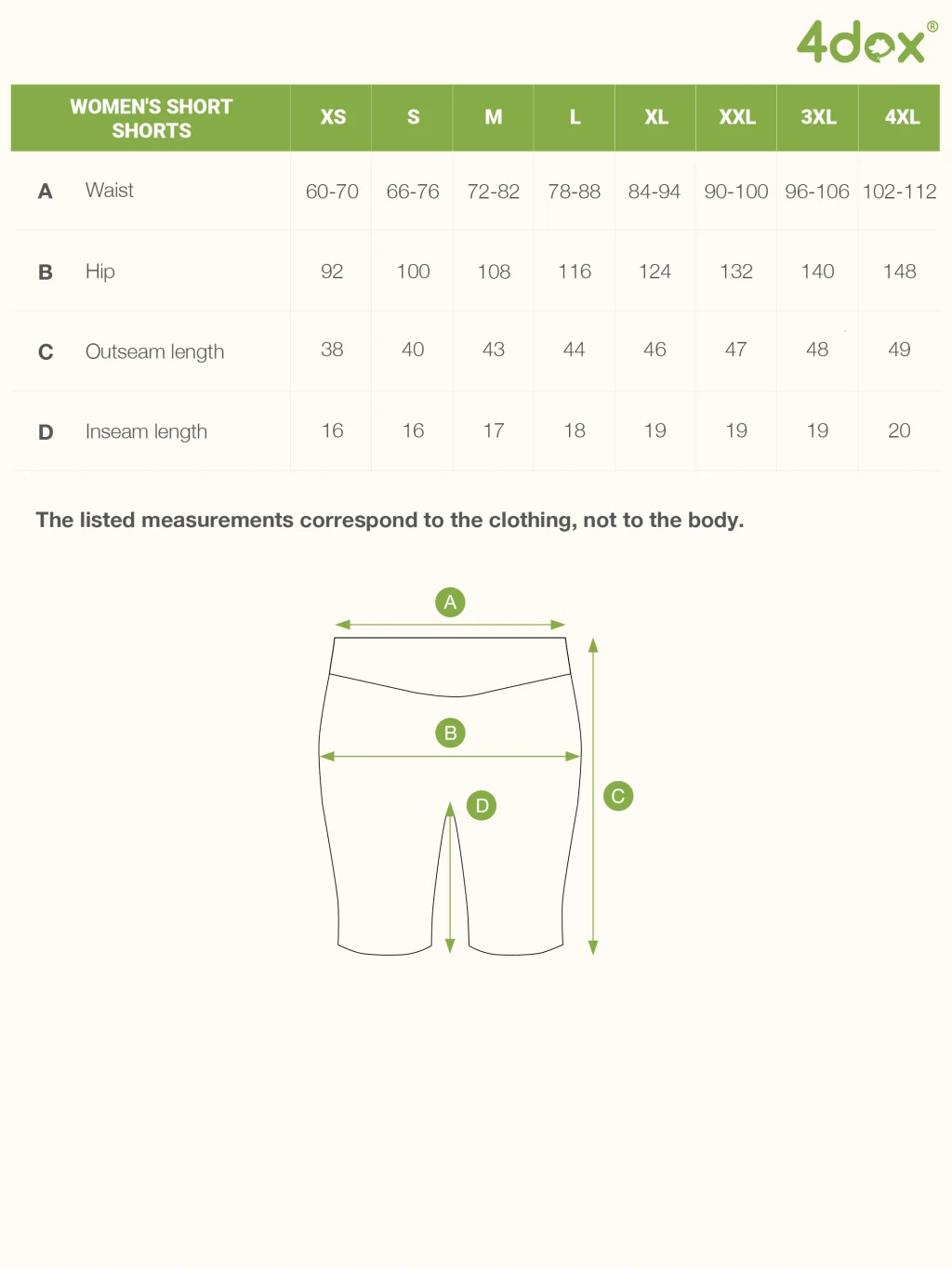 short shorts OLIVE 4dox