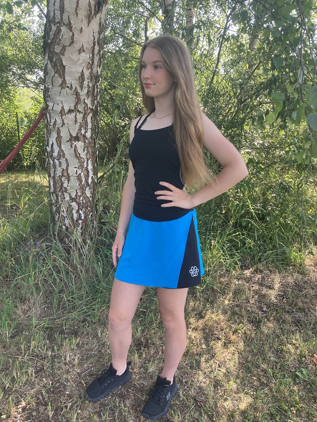 Skirt with short shorts aqua