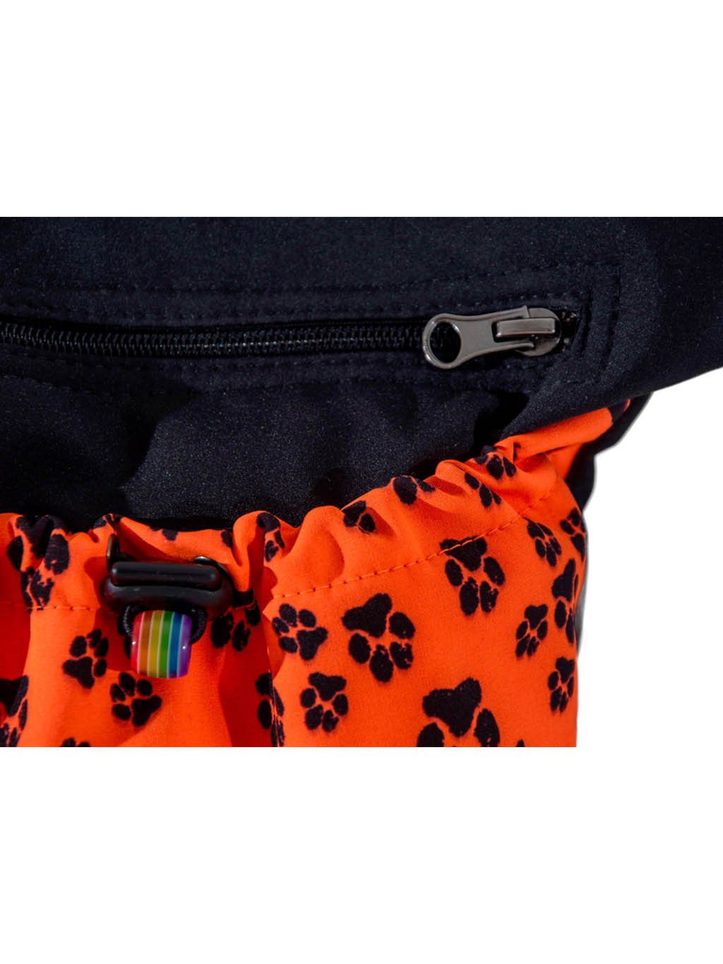 Treat bag 2in1 neon orange with paws 4dox
