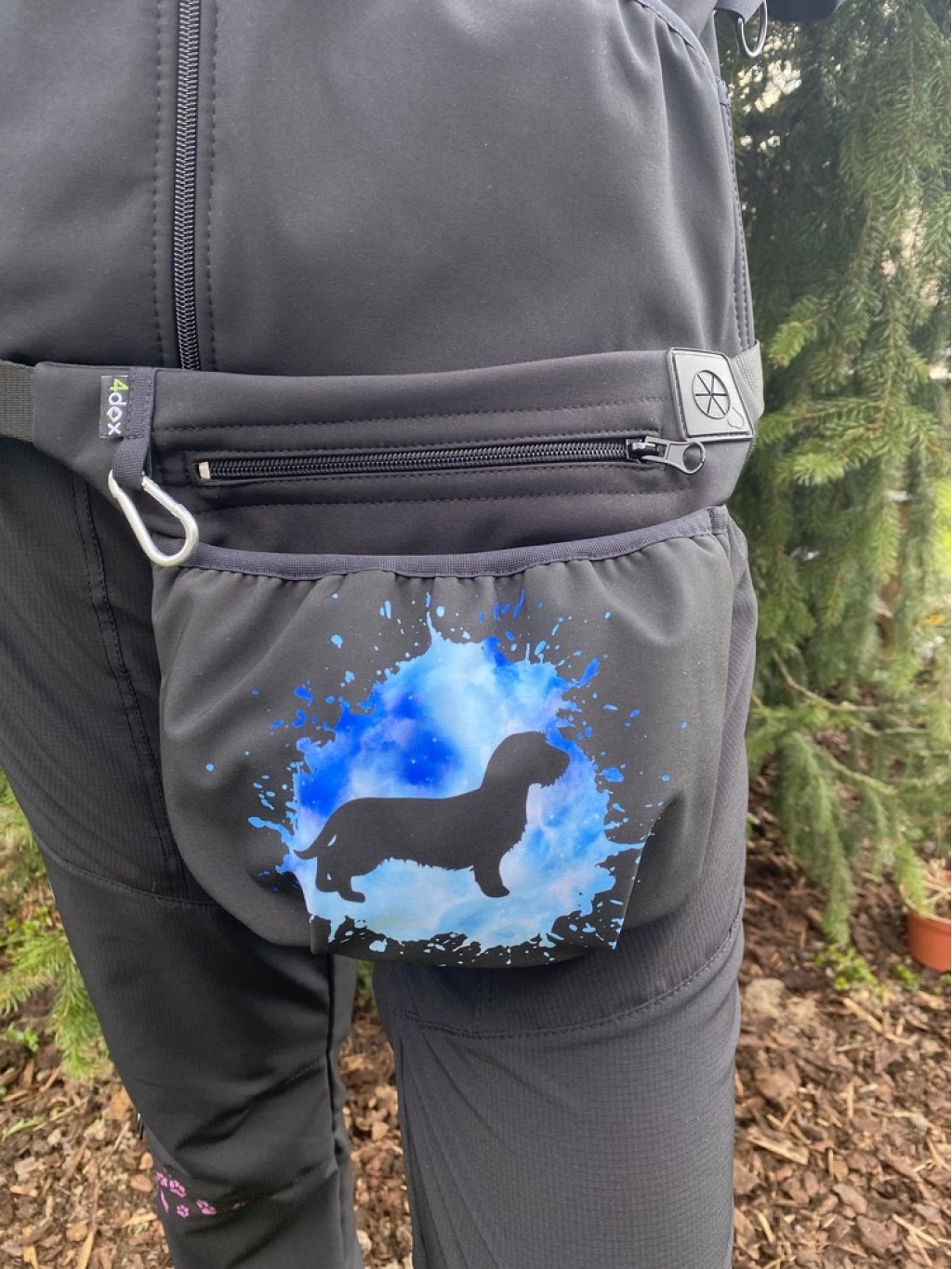 Treatbag  blue with magnetic clasp Dachshund longhaired J2 sale