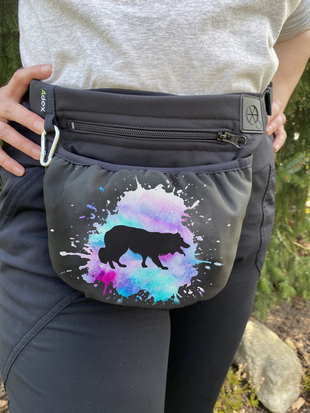 Treat pouch with magnetic closure Border Collie longhaired BC2 4dox