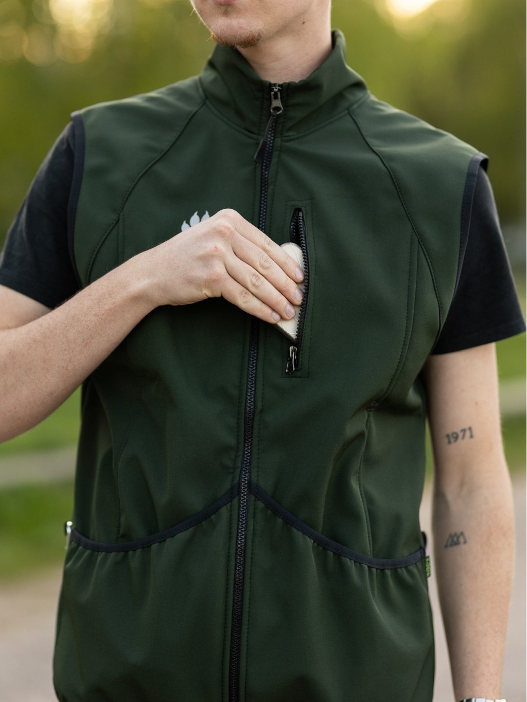 men's training vest FOREST GREEN 4dox