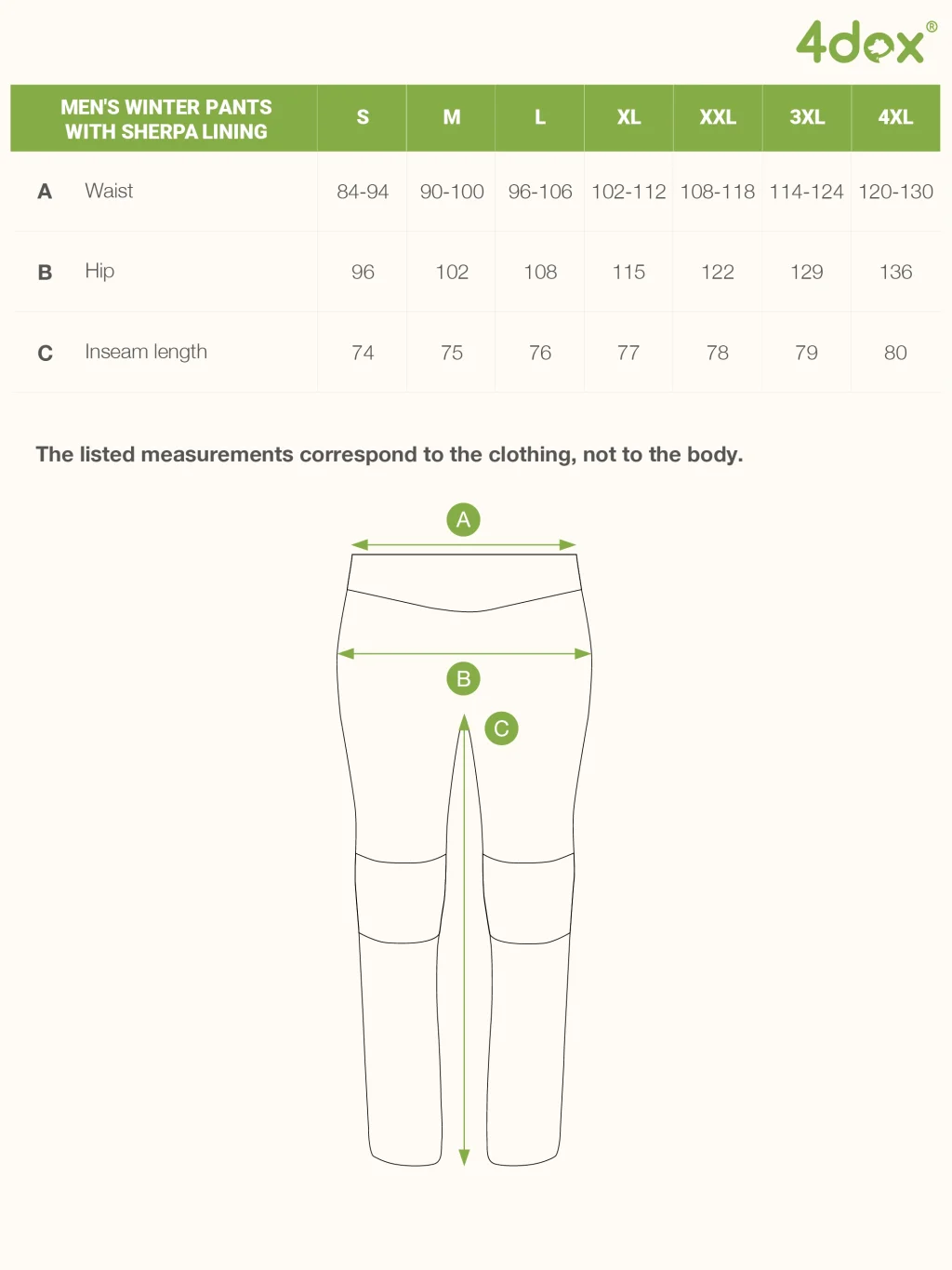 Men's winter training pants with sherpa lining - customized