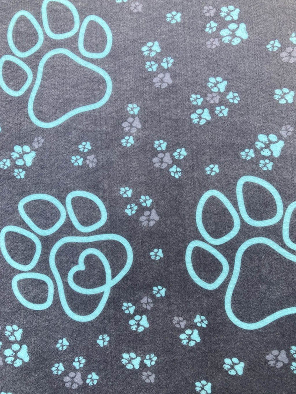 Doormat with a turquoise paws