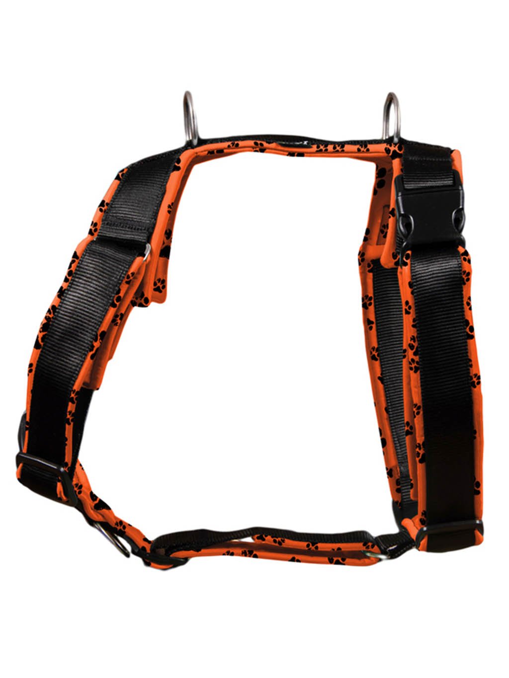 Comfort plus harness - neon orange with paws