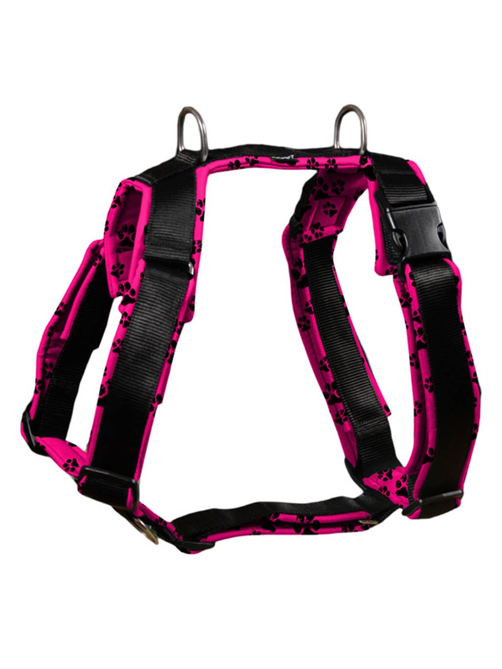 Comfort plus harness - pink with paws