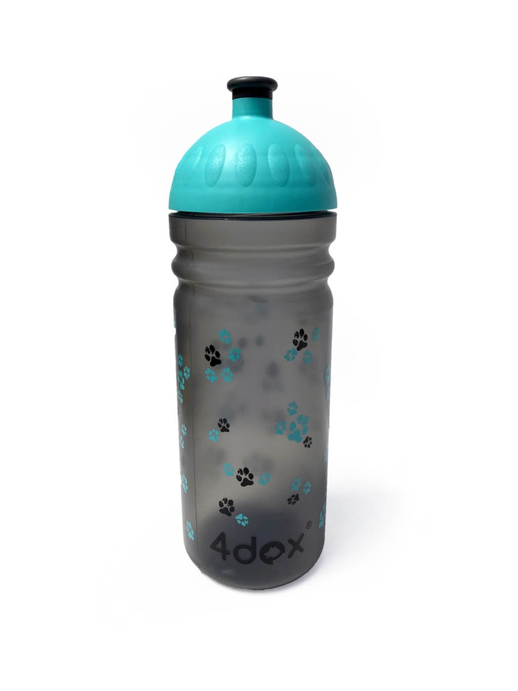 Bottle with turquoise paws