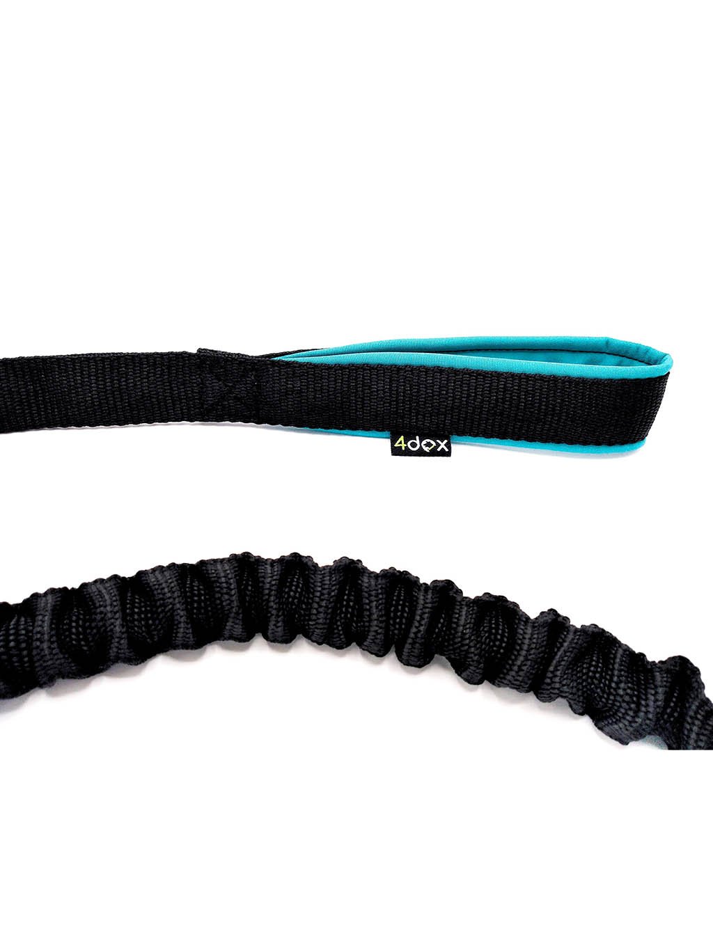 Leash with a shock absorber BLACK-TURQUOISE