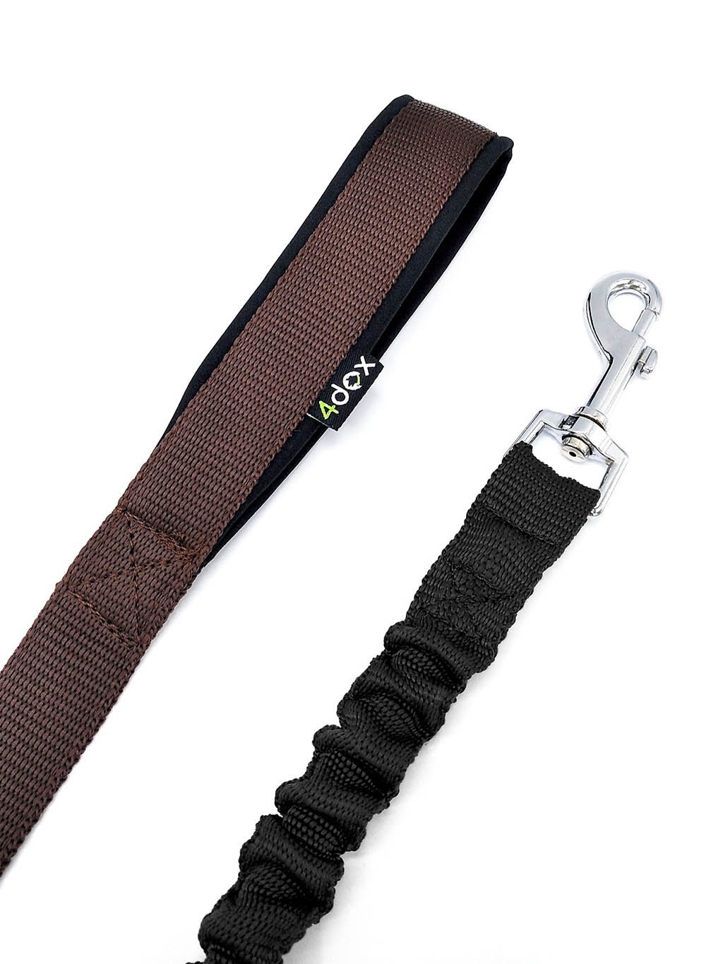 Leash with a shock absorber CHOCO-BLACK