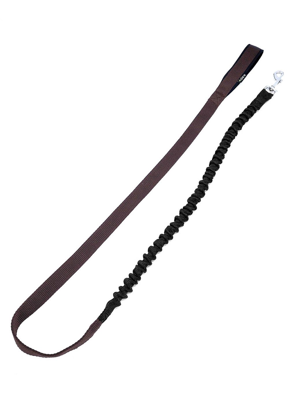 Leash with a shock absorber CHOCO-BLACK