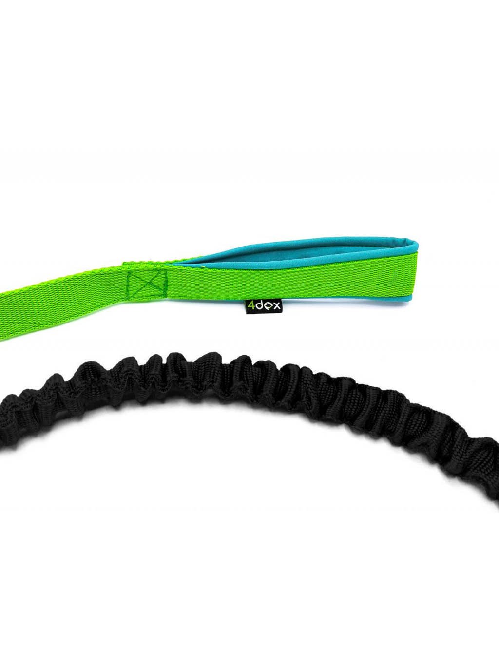 Leash with a shock absorber LIME-BLACK