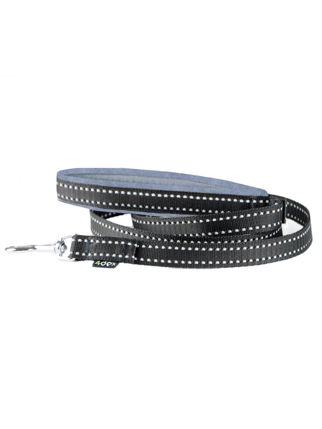 Leash with a reflective tape, striped grey