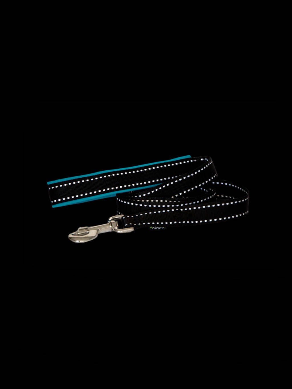 Leash with a reflective tape, striped grey