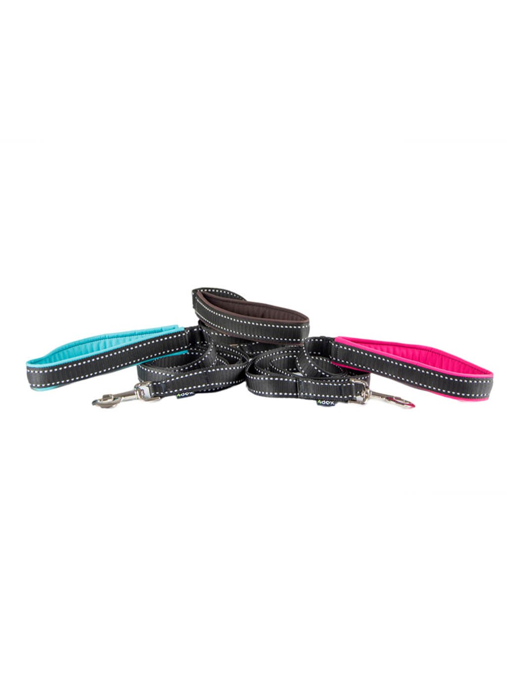 Leash with a reflective tape, TURQUOISE