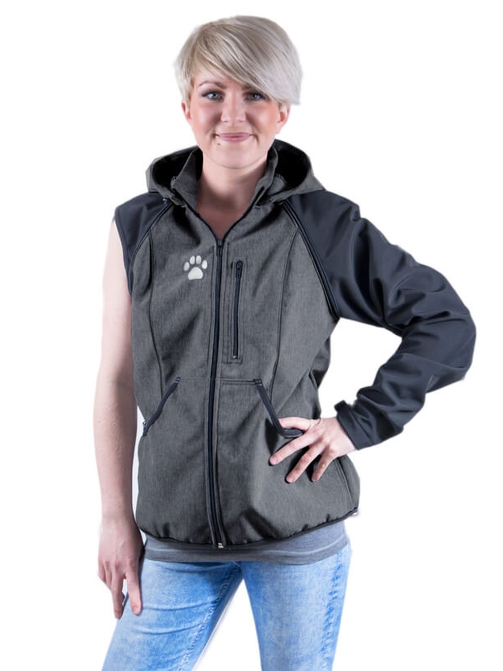 Women's training jacket 2 in 1 anthracite