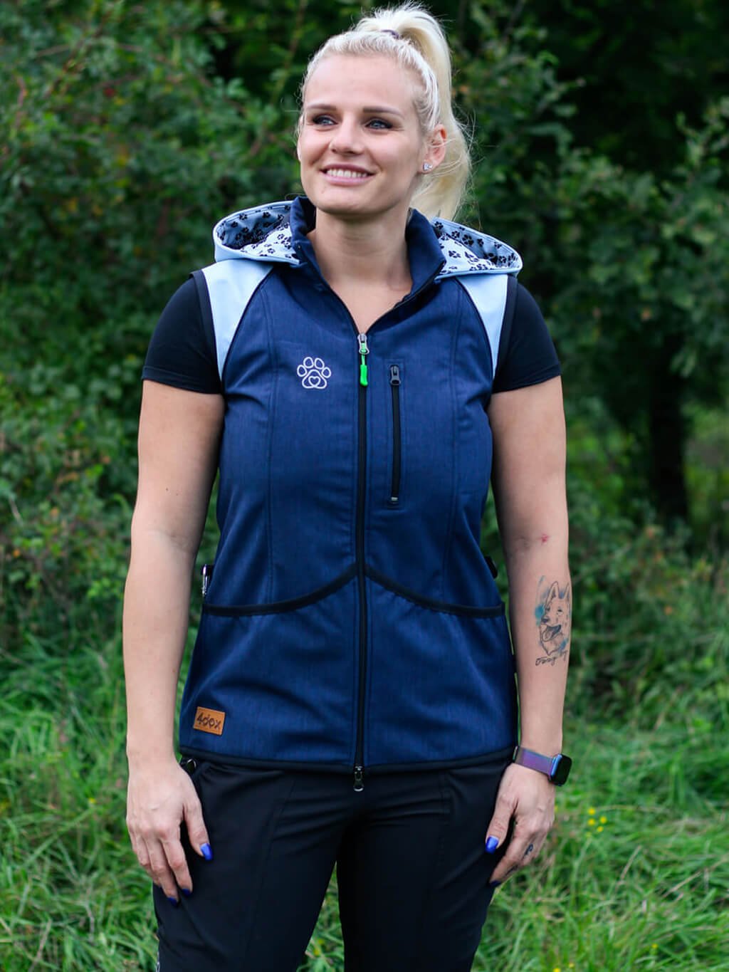 Women's training jacket 2 in 1 blueberry
