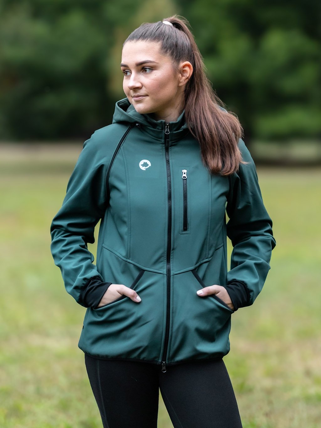 Ladies training jacket 2in1 emerald - 4dox