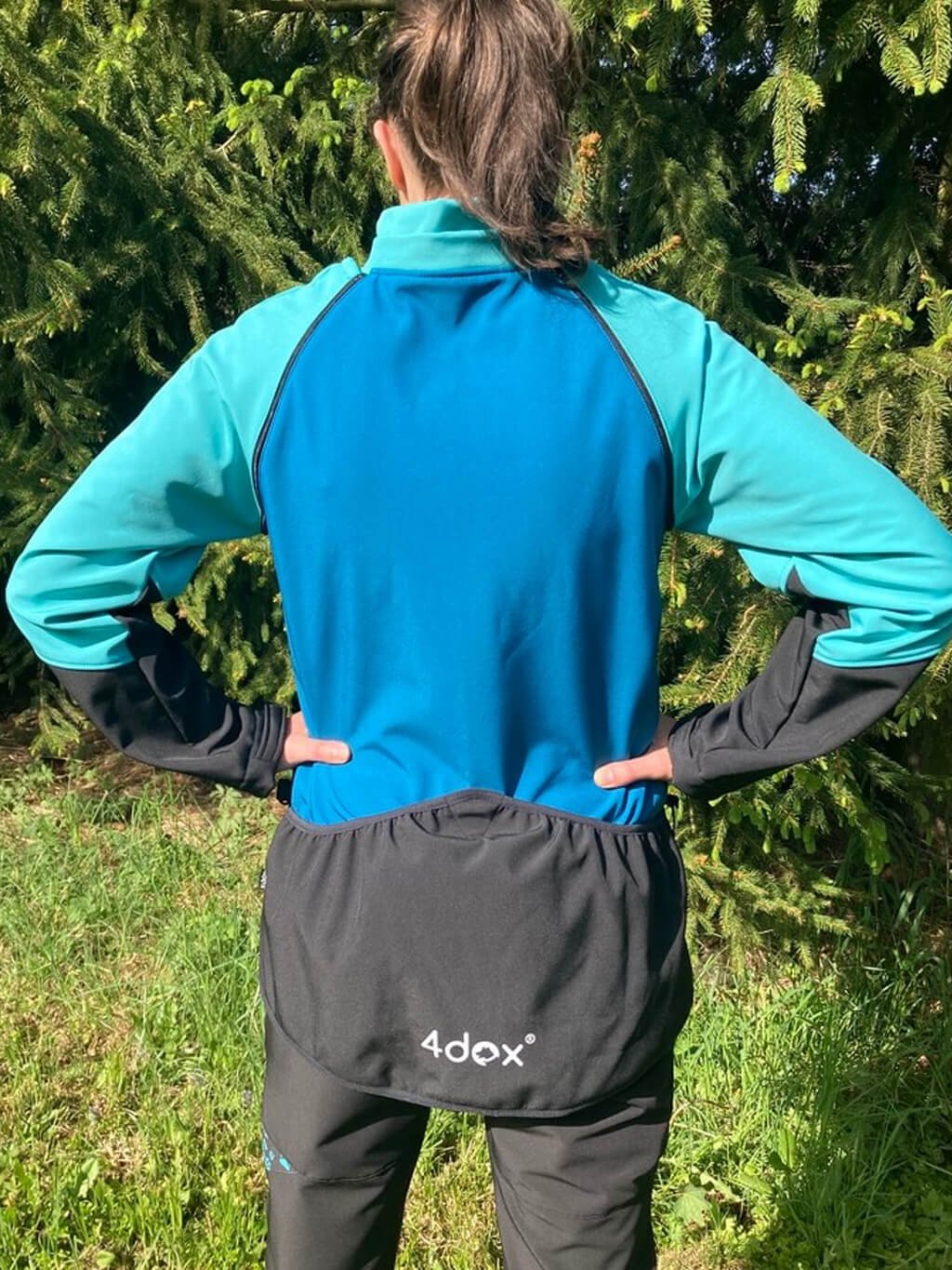 Women's training jacket 2 in 1 turquoise