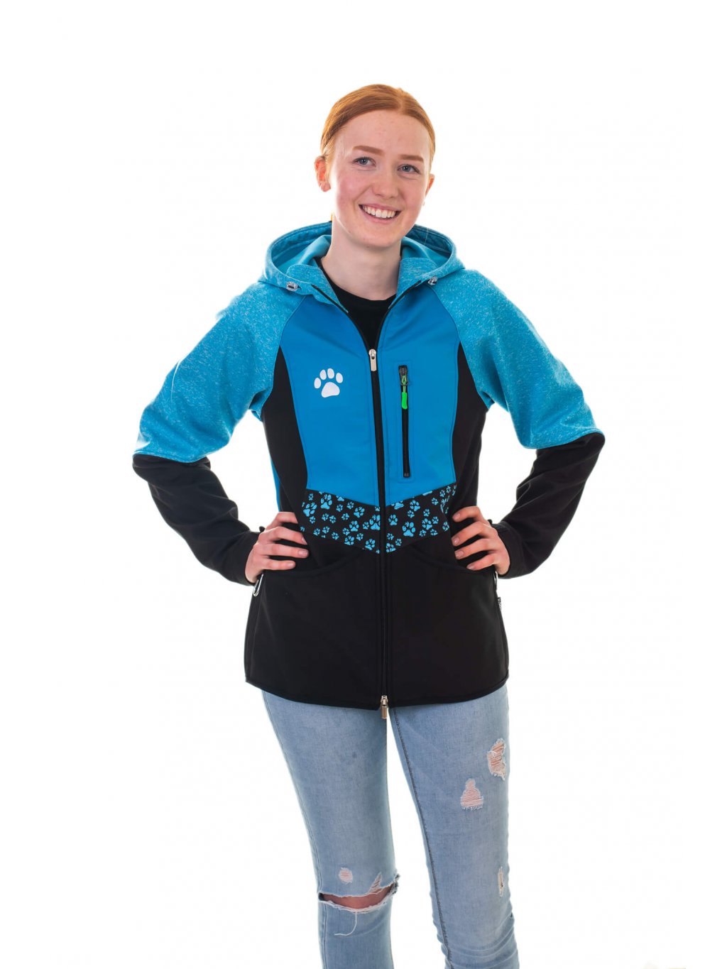 Ladies training jacket aqua all year round - treat + light SALE