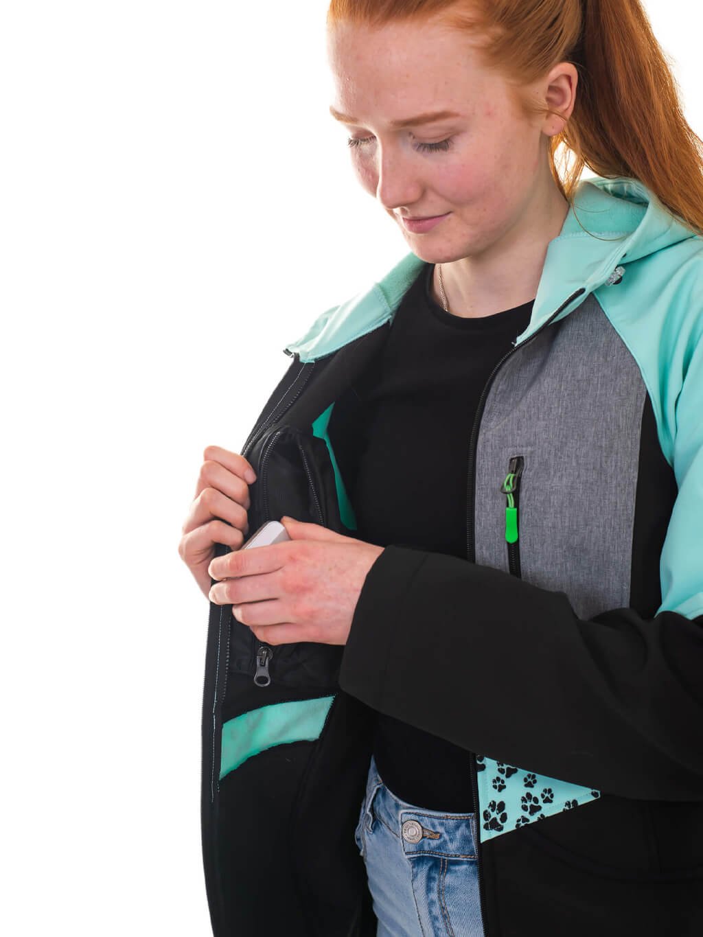 Women's training jacket mint all-year round