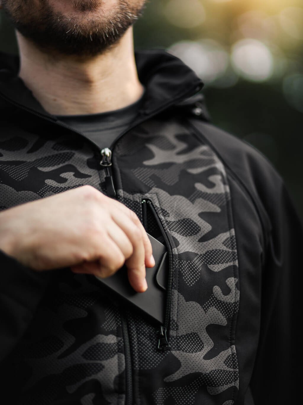 Men's training jacket 2in1 reflective camouflage 4dox