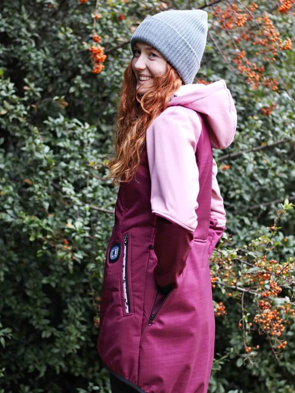 Women's winter coat - burgundy