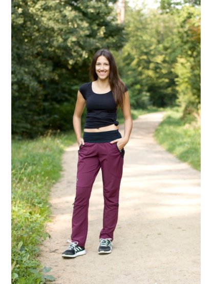 Women's training SUMMER trousers - burgundy