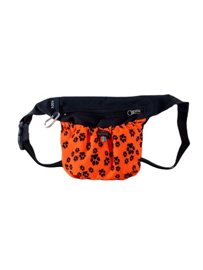 Treat bag 2in1 neon orange with paws 4dox 2
