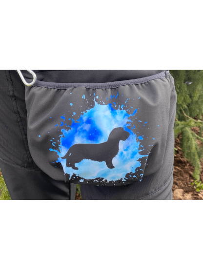 Treatbag  blue with magnetic clasp Dachshund longhaired J2 sale 2