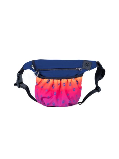 Treat bag with magnetic clasp, Ombre orange-navy blue