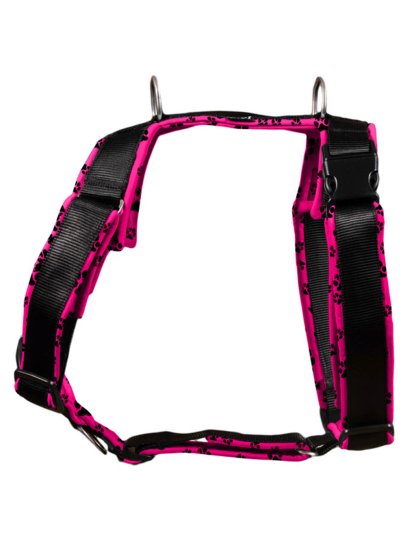 Comfort plus harness - pink with paws 2