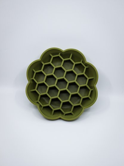 Anti-swallow bowl - honeycomb olive