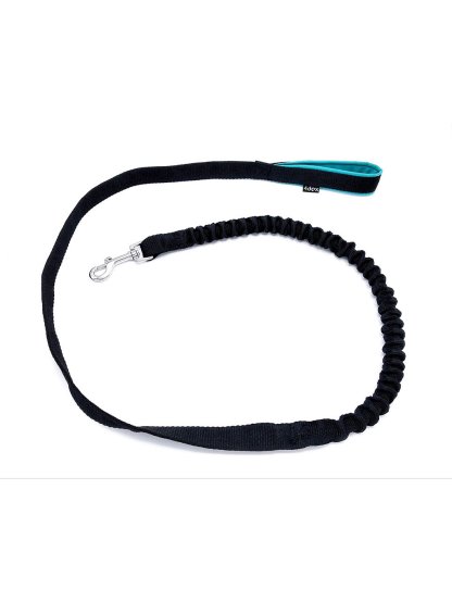 Leash with a shock absorber BLACK-TURQUOISE 2