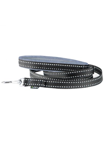 Leash with a reflective tape, striped grey 2
