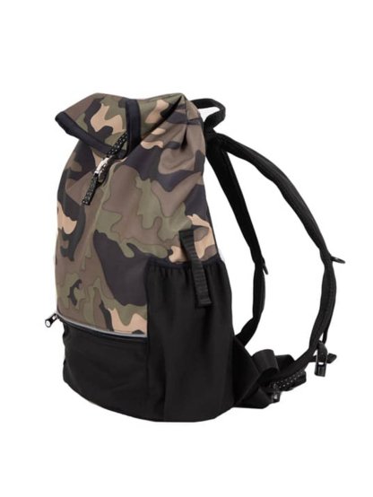 Training backpack with top zip fastening CAMOUFLAGE