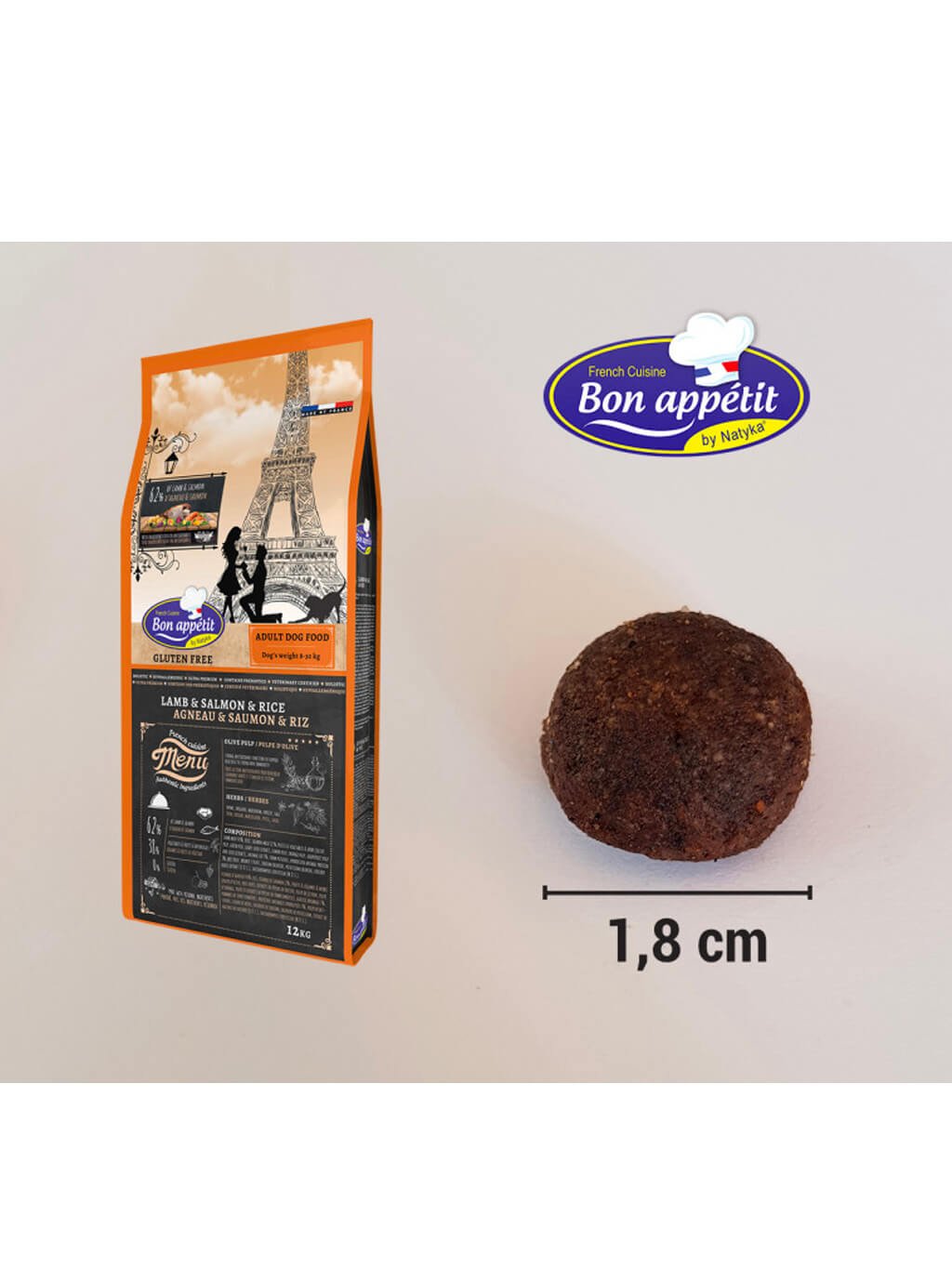 BON APPÉTIT DOG ADULT LAMB 12KG - krmivo pro dospělé psy všech plemen s jehněčím masem a lososem