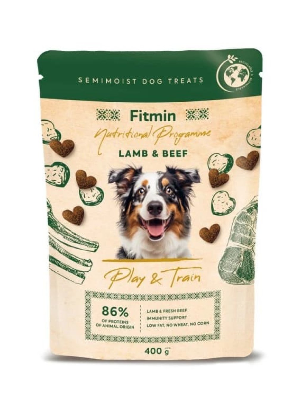 Fitmin NP Play and Train Lamb & Beef výcvikový pamlsek 400 g