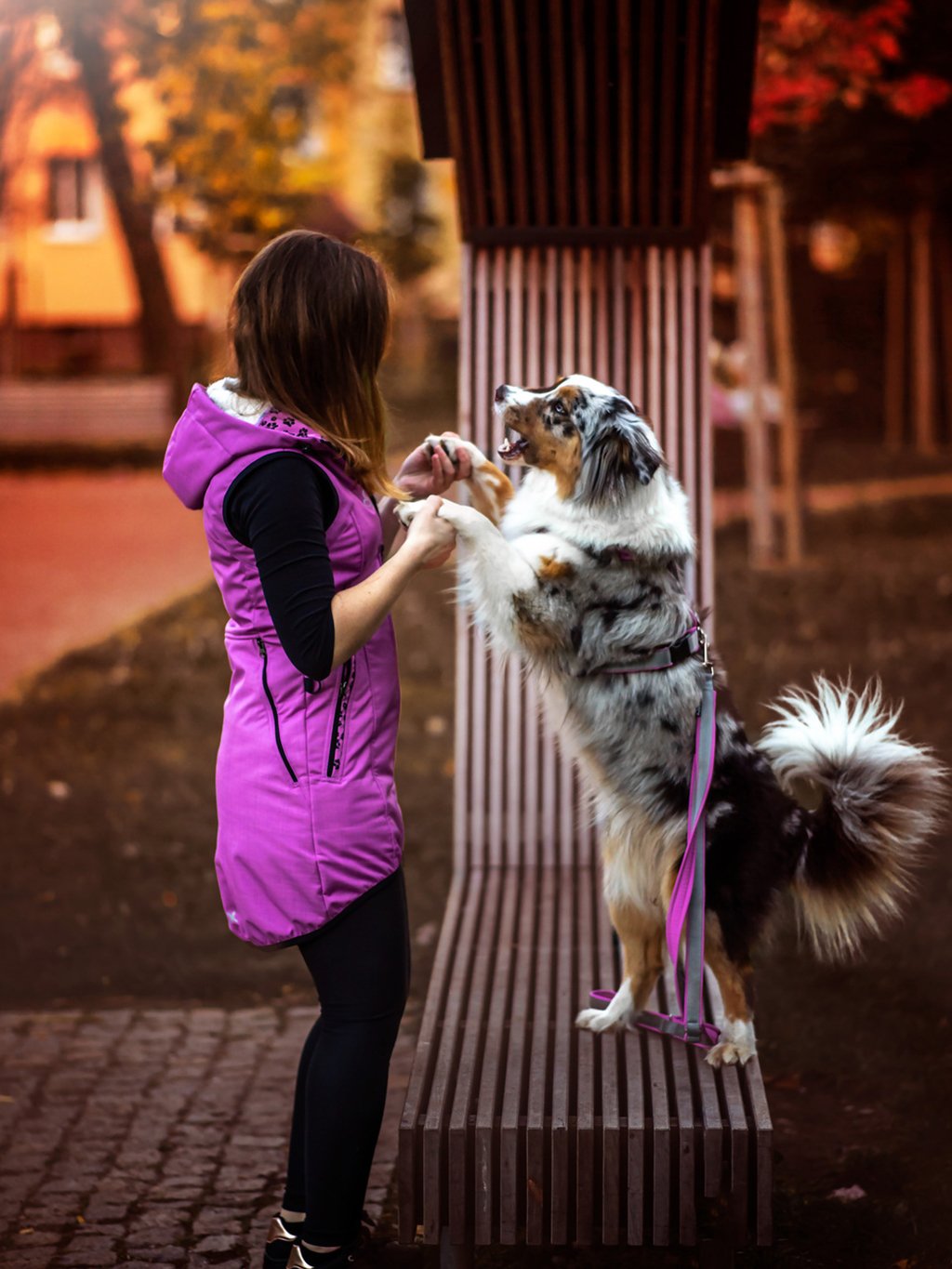 Výcviková dlouhá zimní vesta - lila 4dox