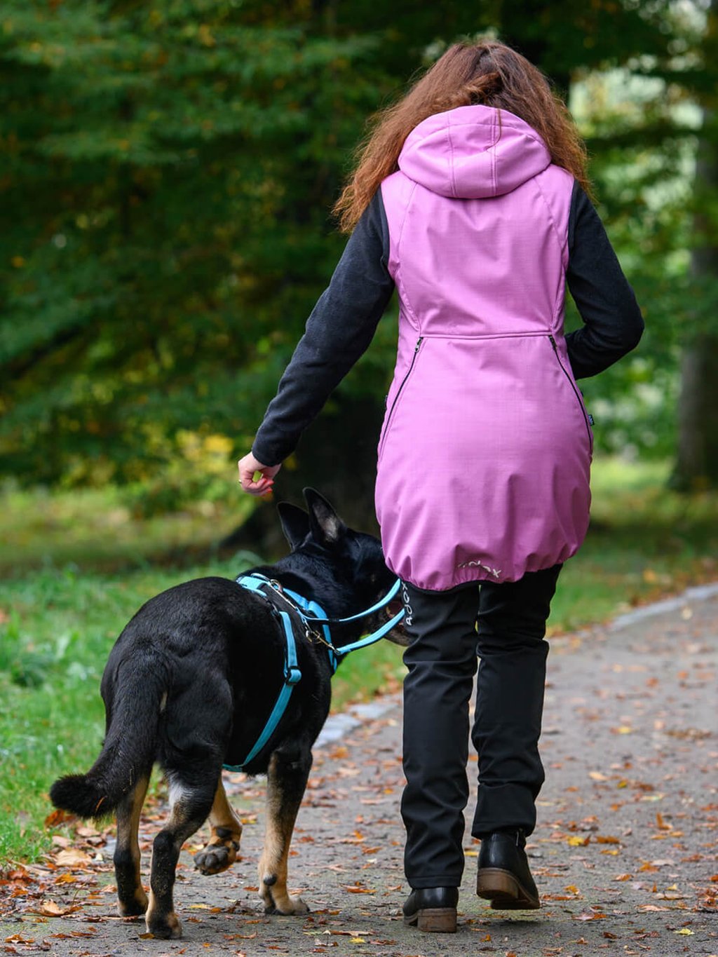 Výcviková dlouhá zimní vesta - lila 4dox