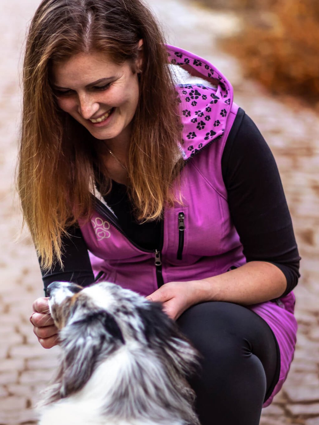 Výcviková dlouhá zimní vesta - lila 4dox