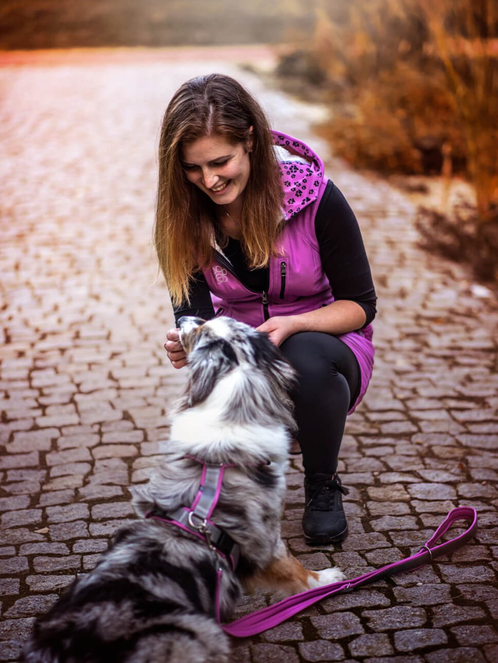 Výcviková dlouhá zimní vesta - lila 4dox