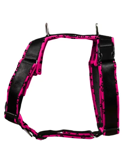 Postroj Comfort plus - růžový s tlapkami 2