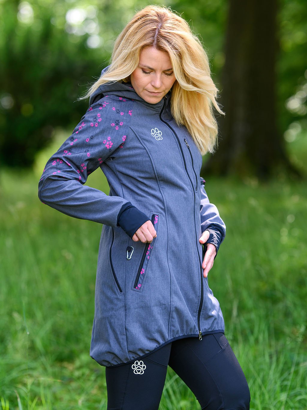 Dames parka met roze pootjes 4dox